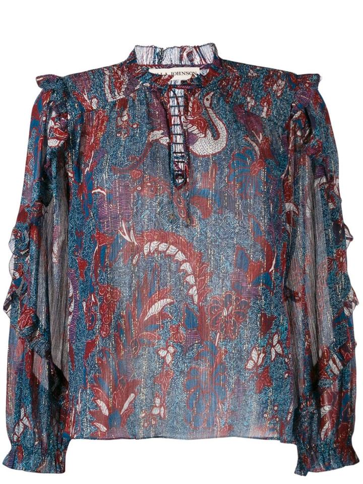 Ulla Johnson Floral-print Blouse - Blue