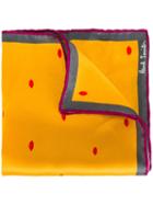 Paul Smith 'lips' Print Pocket Square, Men's, Yellow/orange, Silk