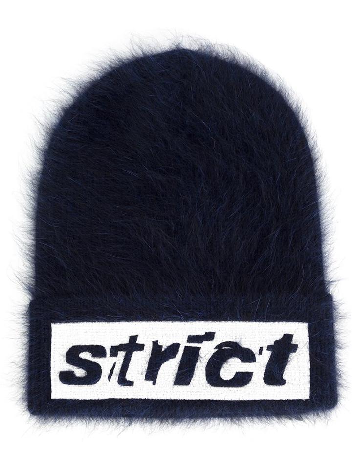 Alexander Wang Strict Knitted Beanie, Women's, Blue, Polyamide/angora