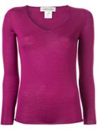 Lamberto Losani V-neck Jumper - Purple