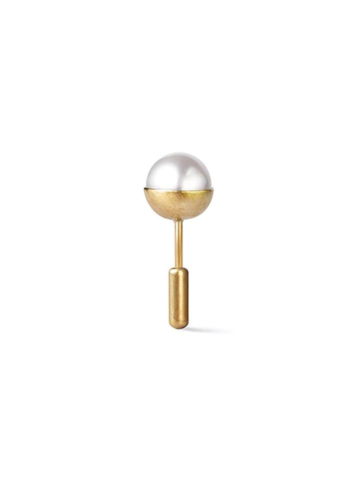 Shihara Half Pearl Earring 0° - Metallic