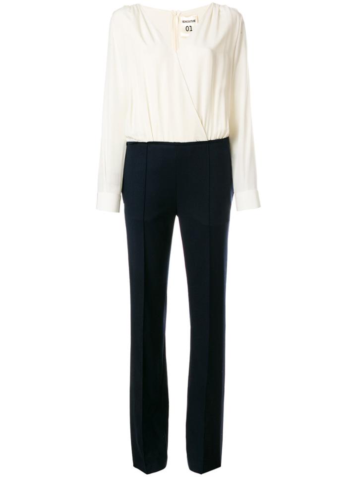 Semicouture Top And Trousers Style Jumpsuit - Nude & Neutrals