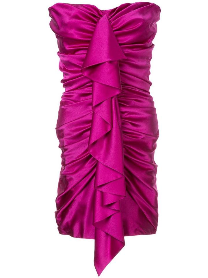 Alexandre Vauthier Strapless Satin Ruched Mini Dress - Pink