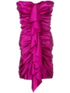 Alexandre Vauthier Strapless Satin Ruched Mini Dress - Pink