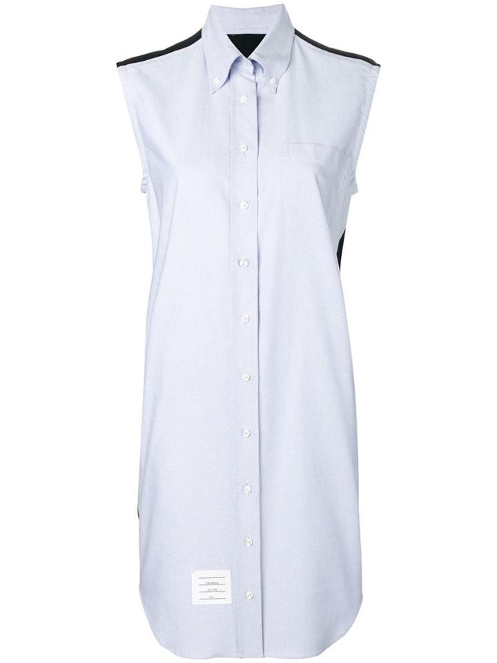 Thom Browne 1/2-&-1/2 Sleeveless Pullover Dress - Blue