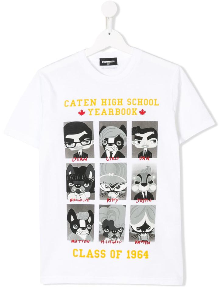 Dsquared2 Kids Teen Dog Print T-shirt - White