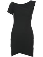 Cinq A Sept Asymmetric Sleeve Bodycon Dress - Black