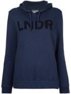 Lndr Logo Print Hoodie - Blue
