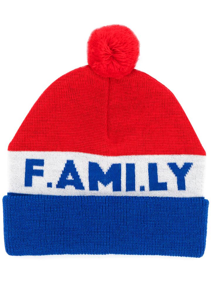 Ami Alexandre Mattiussi - F.a.m.i.l.y Beanie - Men - Wool - One Size, Red, Wool