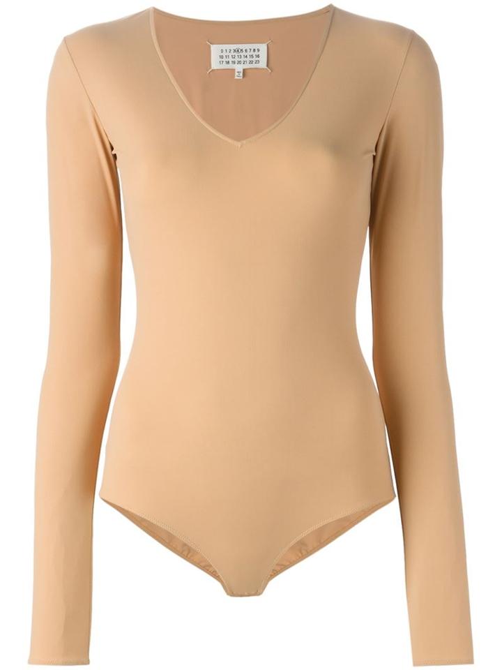 Maison Margiela Long Sleeve Body, Women's, Size: 40, Nude/neutrals, Polyamide/spandex/elastane