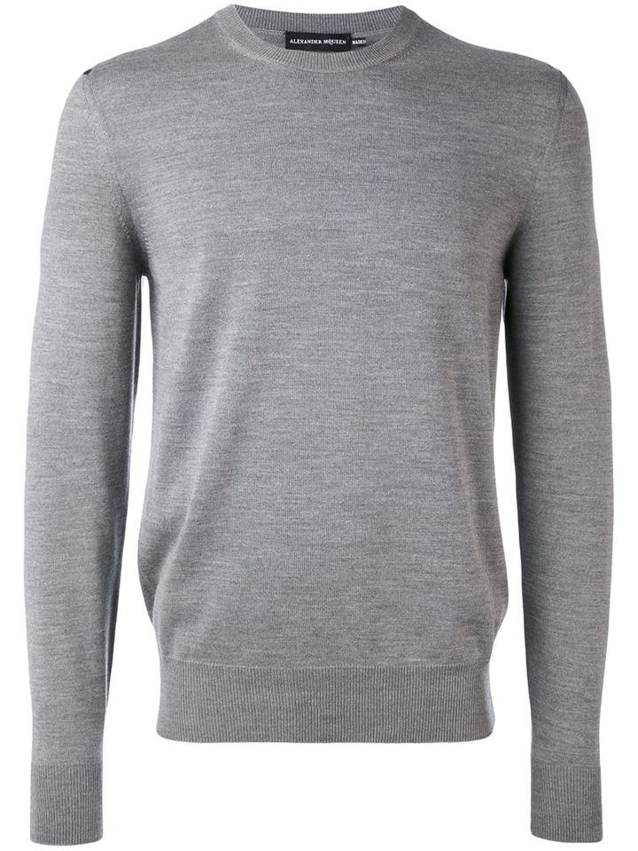 Knitted Sweater - Men - Wool - M, Grey, Wool, Alexander Mcqueen