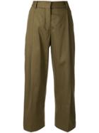 Margaret Howell Cropped Pleated Trousers - Green