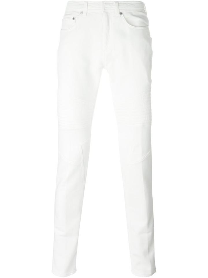 Neil Barrett Biker Jeans, Men's, Size: 34, White, Cotton/nylon/polyurethane