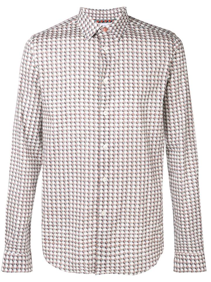 Ps By Paul Smith Printed Slim Fit Shirt - White