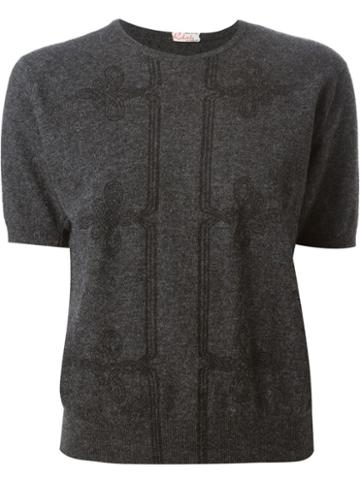 Roberta Di Camerino Vintage Fleur-de-lis Embroidery Jumper