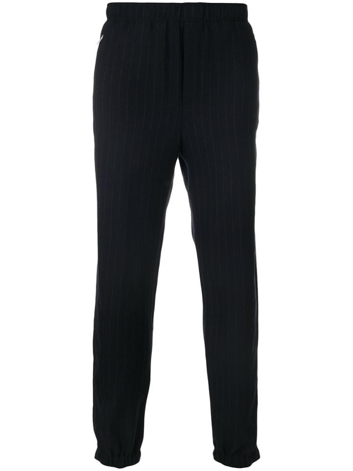 Tim Coppens Pinstripe Elasticated Hem Trousers - Blue