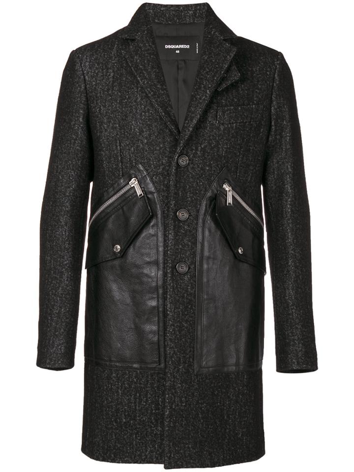 Dsquared2 Single Breasted Coat - Black