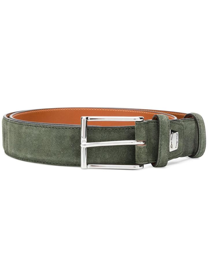 Santoni Large Buckle Belt - Green