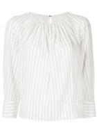 Ballsey Striped Blouse - White