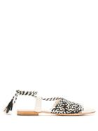 Sarah Chofakian Woven Leather Flat Sandals - Multicolour