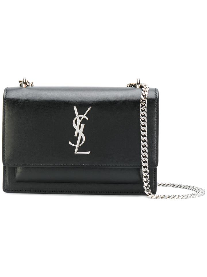 Saint Laurent Sunset Chain Wallet - Black