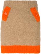 Boutique Moschino Colour Block Chunky Knit Skirt - Nude & Neutrals