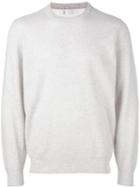 Brunello Cucinelli Crew Neck Jumper, Men's, Size: 58, Grey, Silk/cashmere/virgin Wool