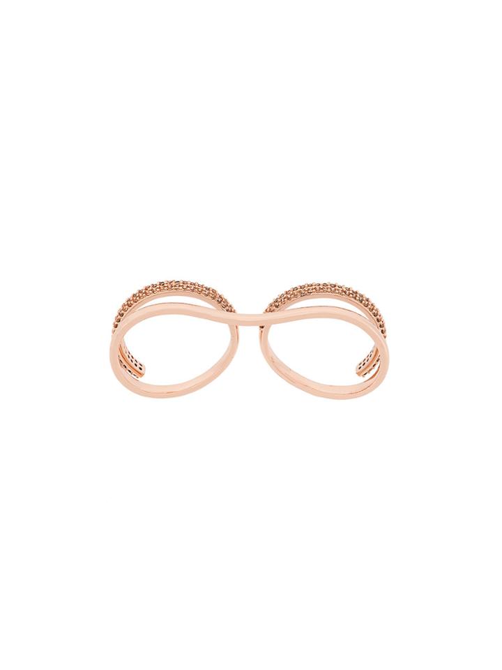 Federica Tosi Embellished Double Finger Ring - Metallic