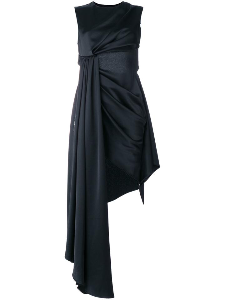 Off-white Asymmetric Draped Dress - Black