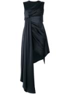 Off-white Asymmetric Draped Dress - Black