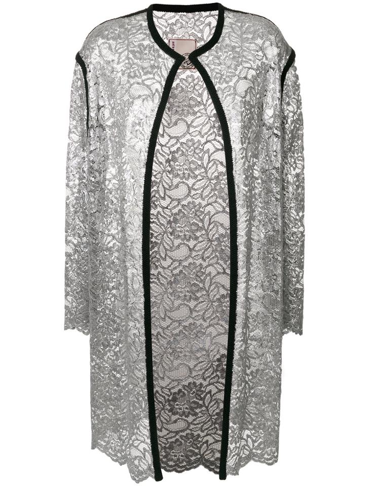 Antonio Marras Lace-embroidered Cardi-coat - Metallic
