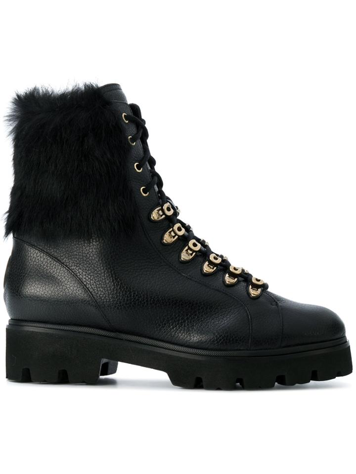 Baldinini Fur Detail Boots - Black