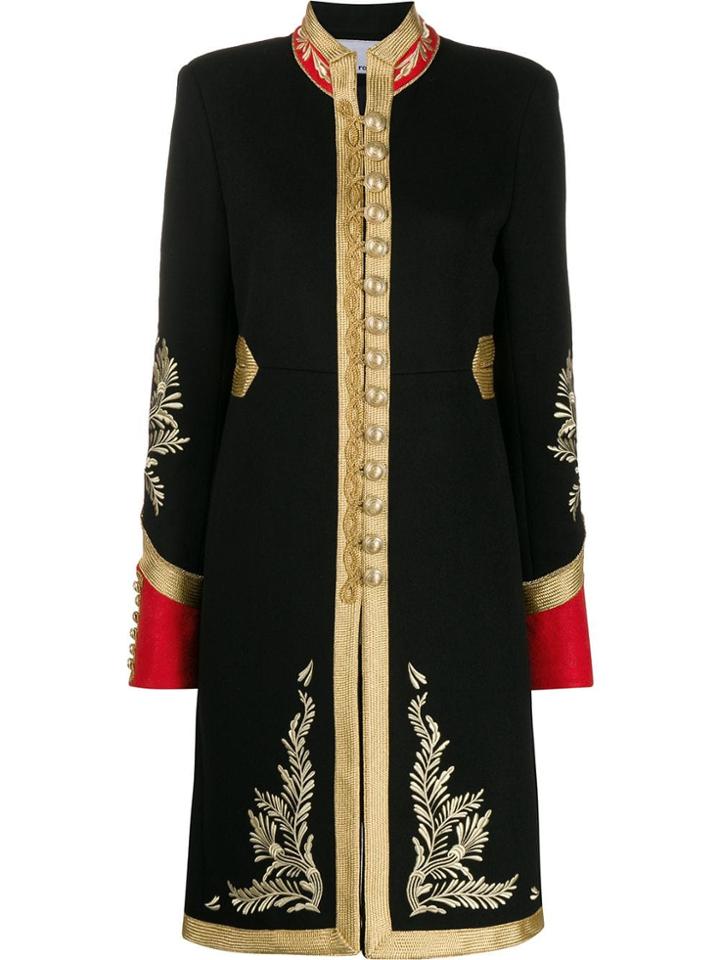 Paco Rabanne Metallic Button Coat - Black