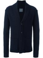 Laneus Diagonal Ribbed Cardigan, Men's, Size: 48, Blue, Virgin Wool