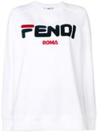 Fendi Embroidered Logo Sweatshirt - White
