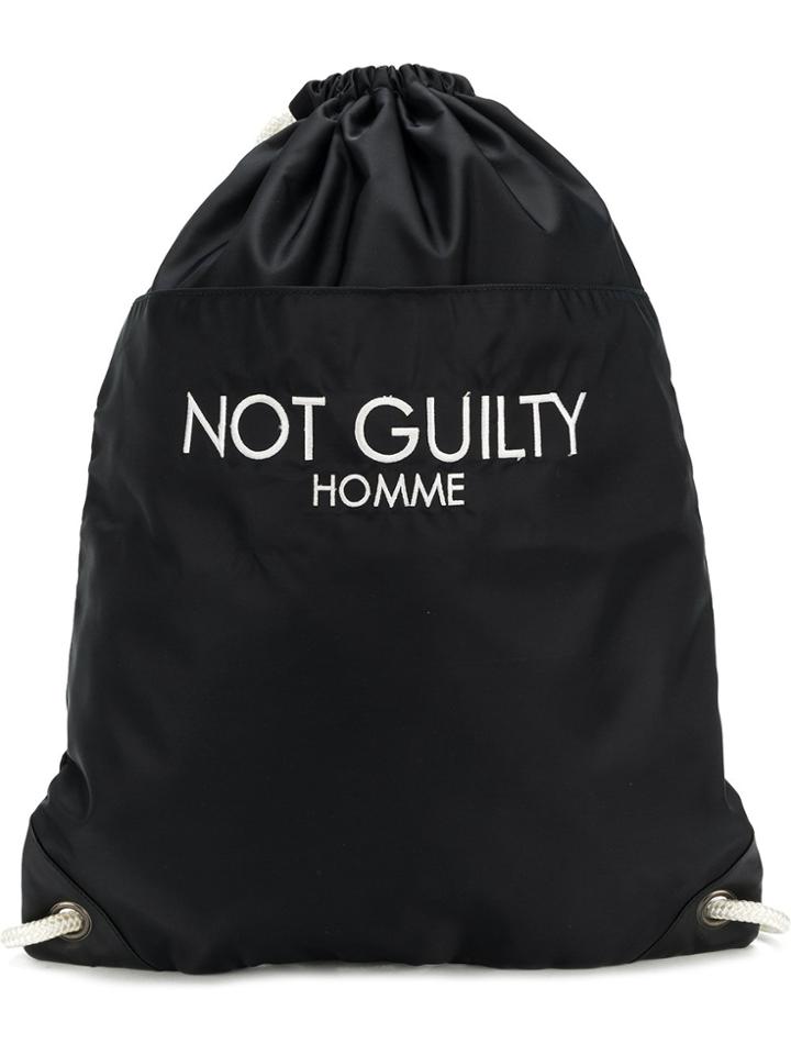Not Guilty Homme Logo Print Backpack - Black