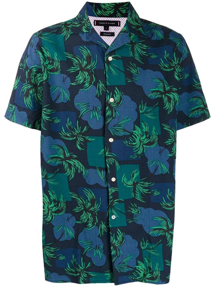 Tommy Hilfiger Short Sleeved Tropical Shirt - Blue