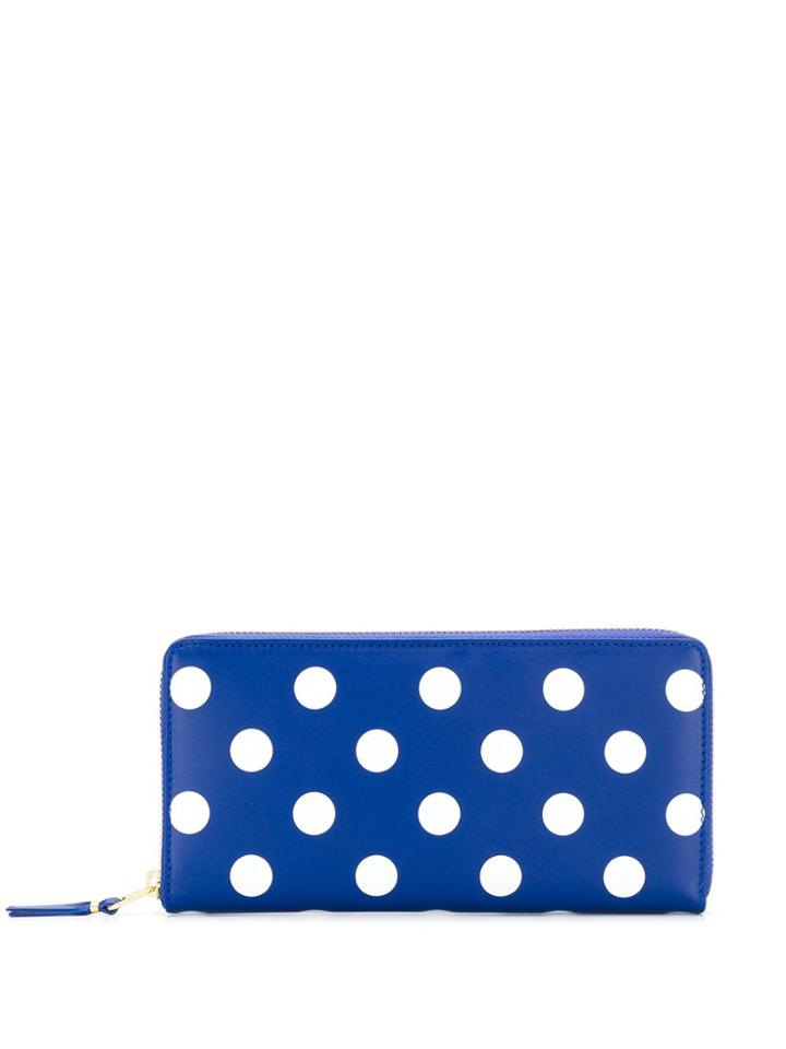 Comme Des Garçons Wallet Zip-around Polka Dot Wallet - Blue