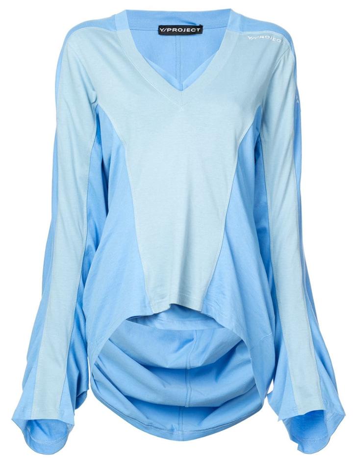 Y / Project Draped Oversized Blouse - Blue