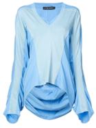 Y / Project Draped Oversized Blouse - Blue