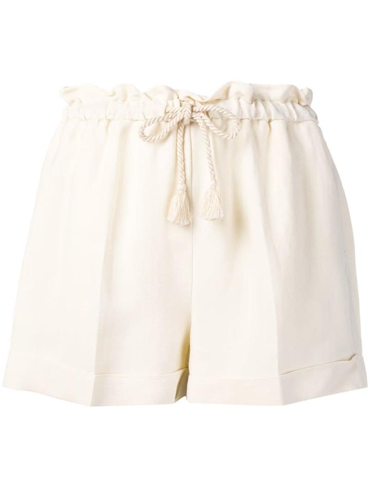 Twin-set Drawstring Waist Shorts - Neutrals