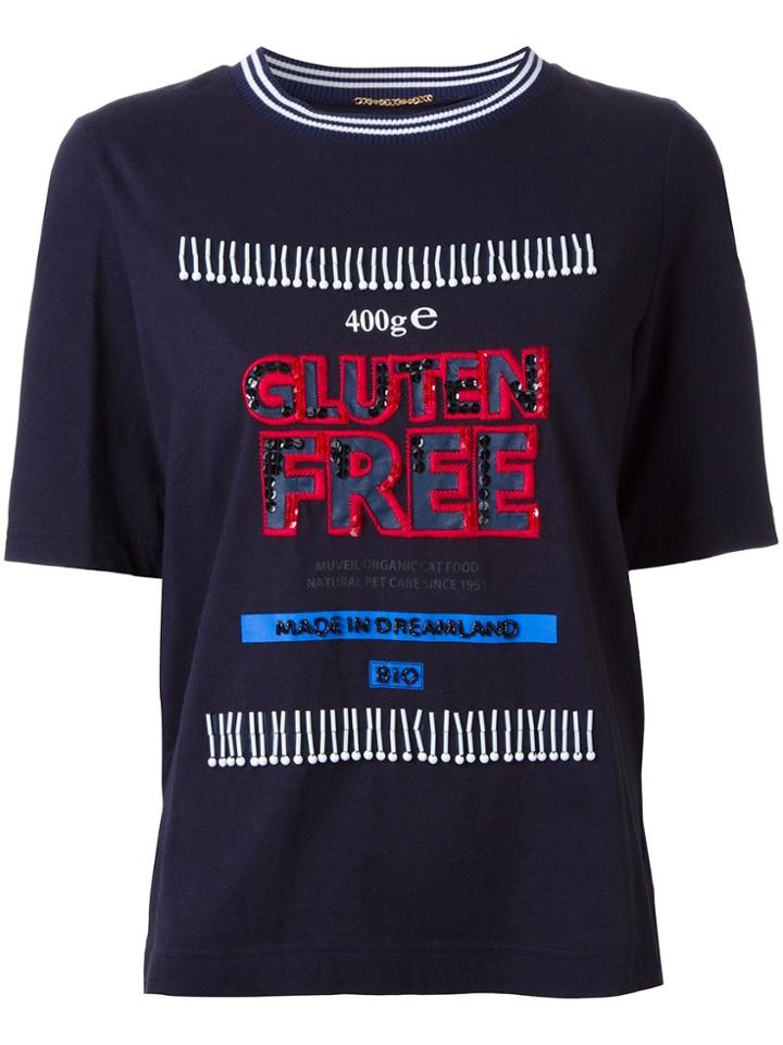 Muveil 'gluten Free' Print T-shirt - Black