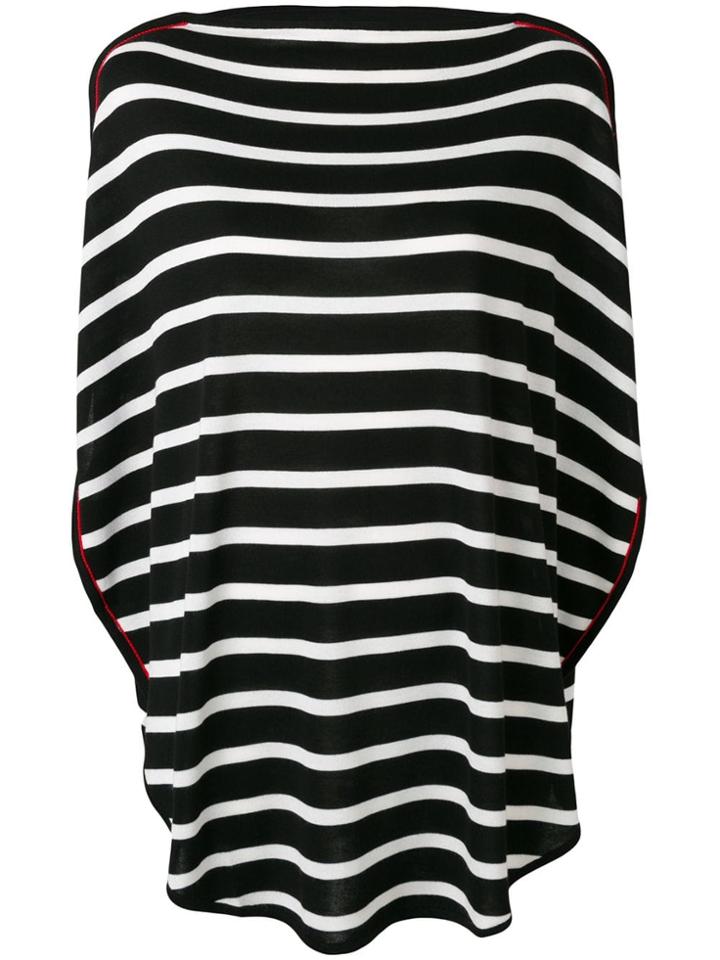 Mm6 Maison Margiela Striped Flared T-shirt - Black