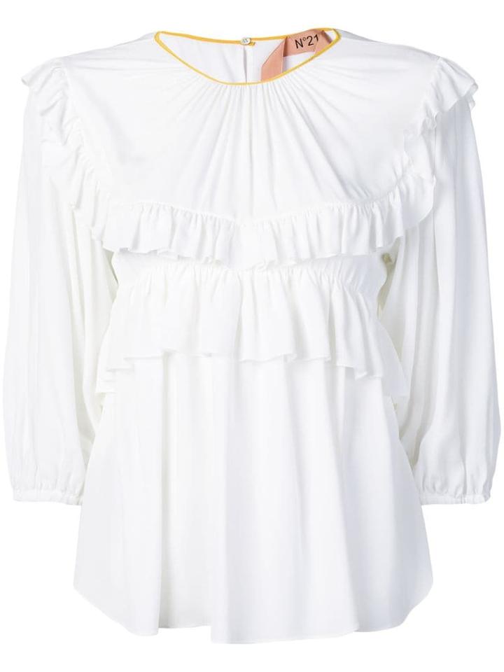 Nº21 Frill-trim Blouse - White