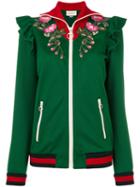 Gucci - Embroidered Technical Jersey Jacket - Women - Silk/cotton/acrylic/rayon - S, Green, Silk/cotton/acrylic/rayon