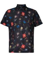 Zanone Floral-print Polo Shirt - Blue
