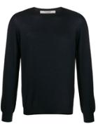 La Fileria For D'aniello Fine Knit Crew Neck Sweater - Blue