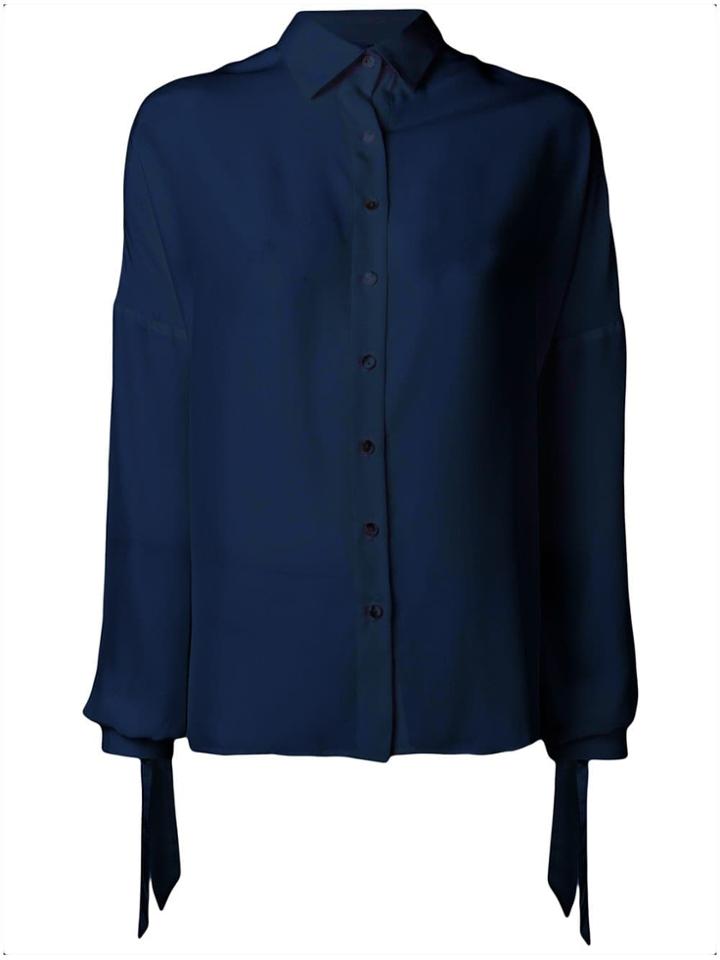 P.a.r.o.s.h. Tied Cuff Blouse - Blue