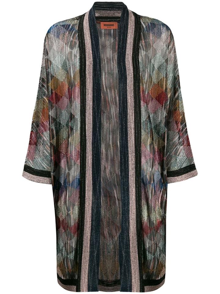 Missoni Check Knitted Cardigan - Blue