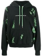 Diesel Logo Hoodie With Ripped Detailing - Black